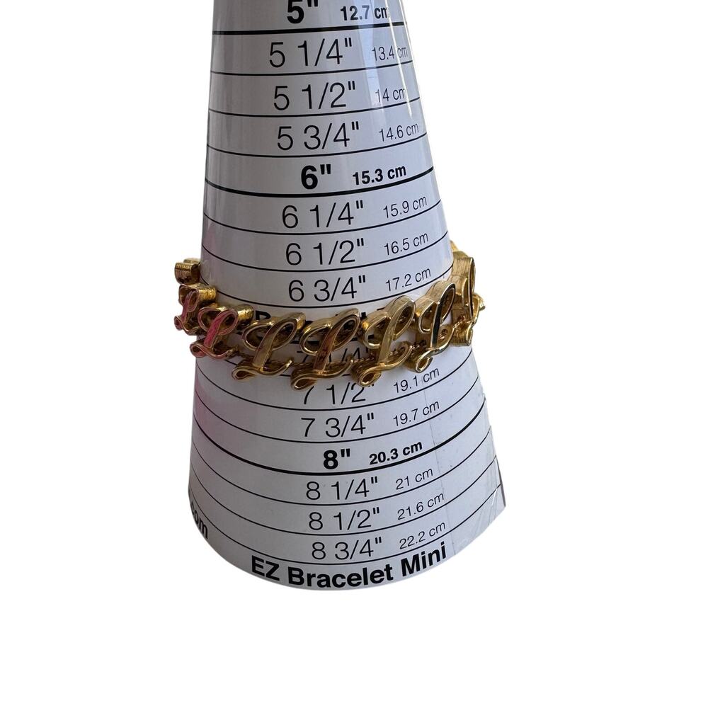 Vintage 90s Gold Cursive repeating L Bracelet